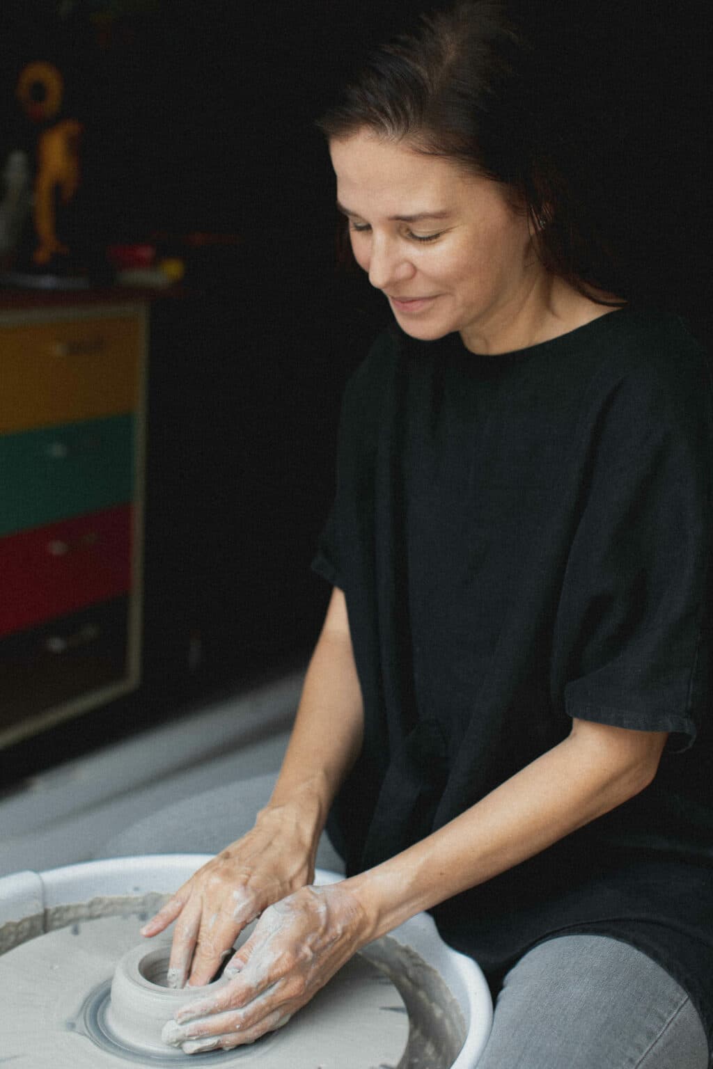 Kim — at her craft